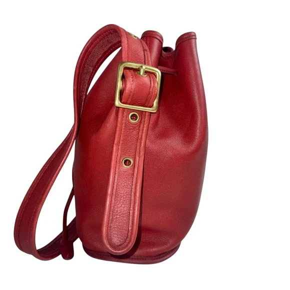 Coach 9952 Bucket Bag Women Red Vintage Leather Drawstring USA Made - Picture 6 of 14